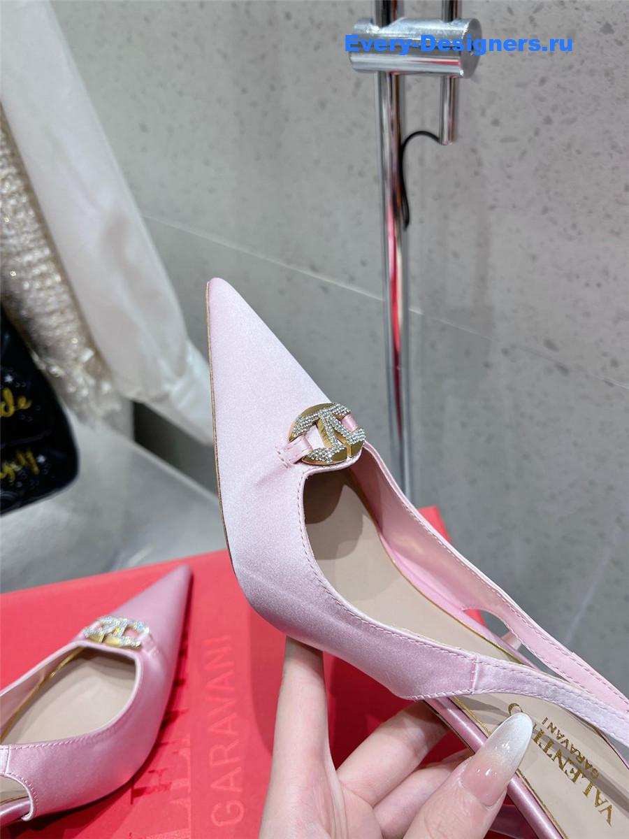 Va1e*ntin0 garavani vlogo satin slingback pumps
