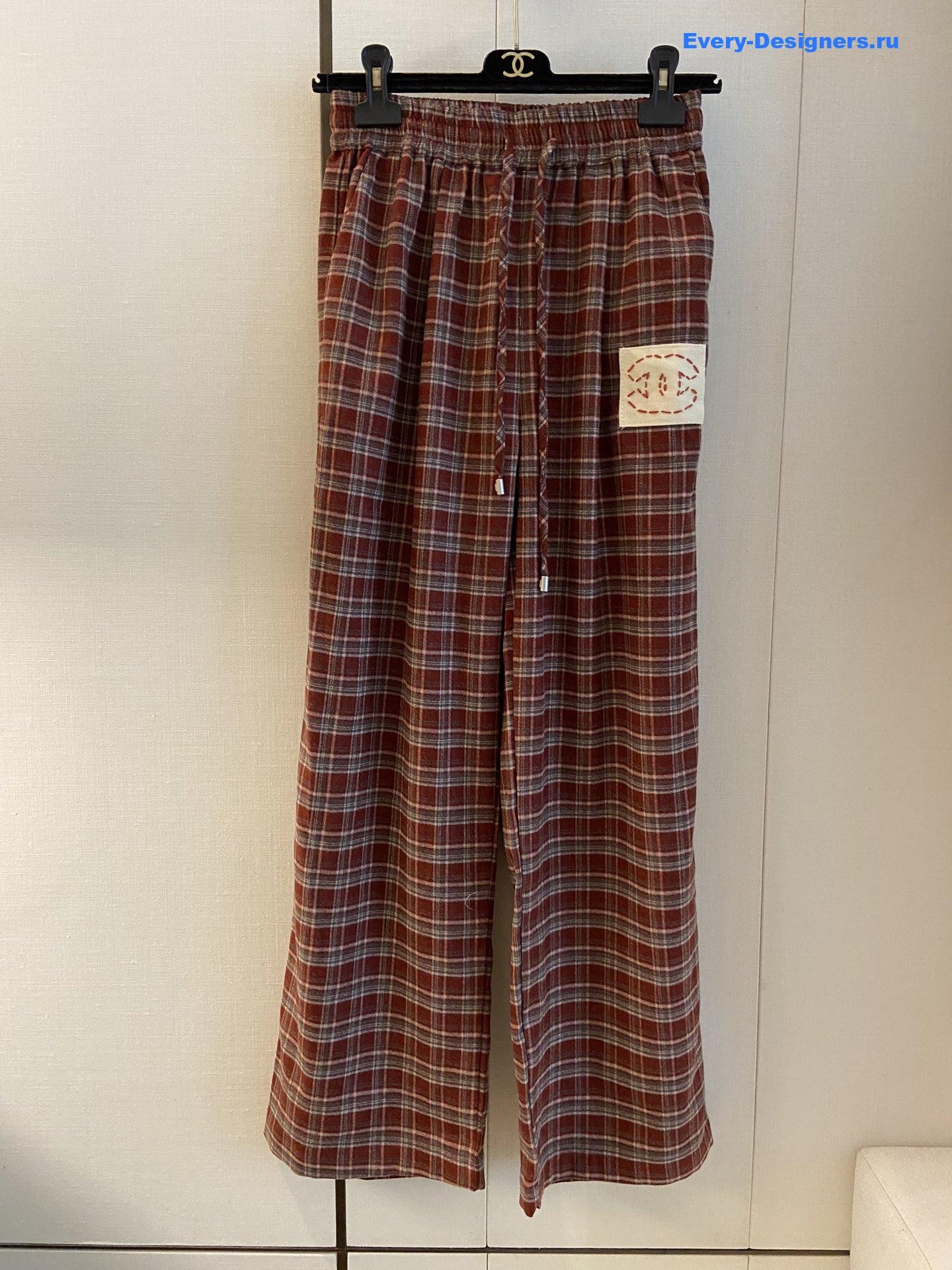 Ch**el women plaid straight pants