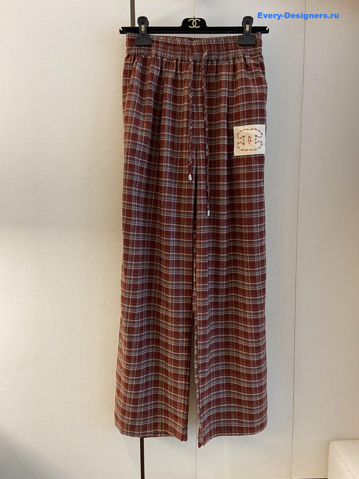 Ch**el women plaid straight pants