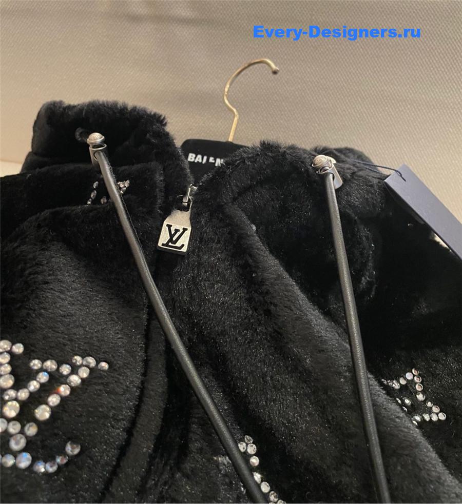 l0vis Vvtt0n logo rhinestone zip-up hooded jacket