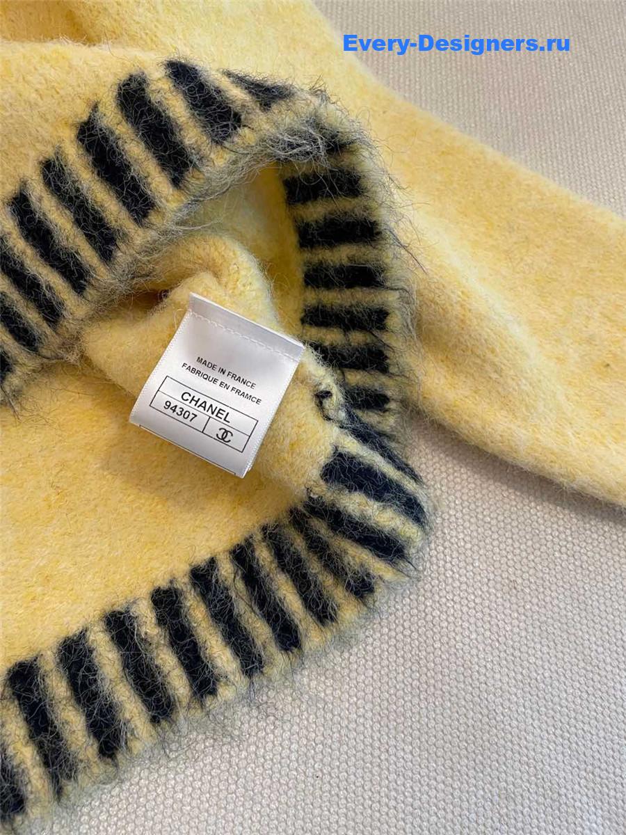 Ch**el mohair crew neck yellow sweater