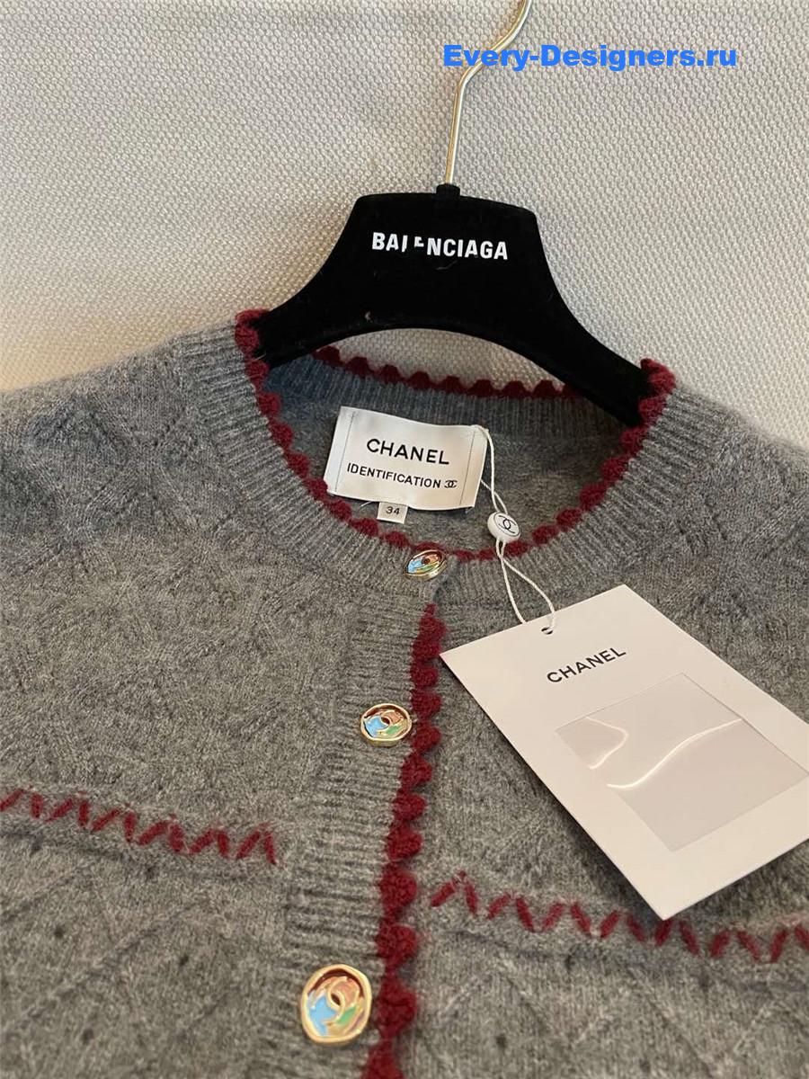 Ch**el crew neck knitted cardigan