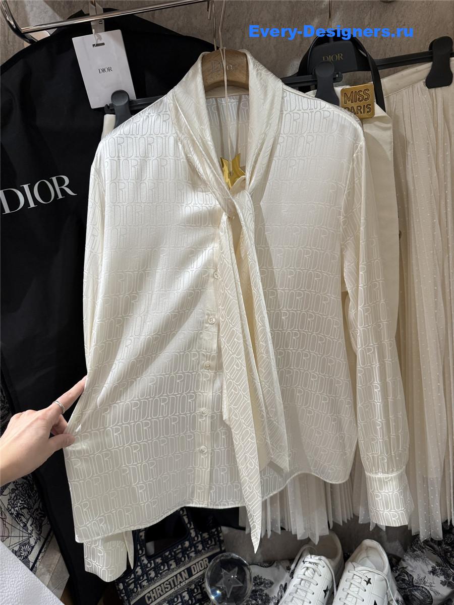 D10r cd silk jacquard ribbon shirt