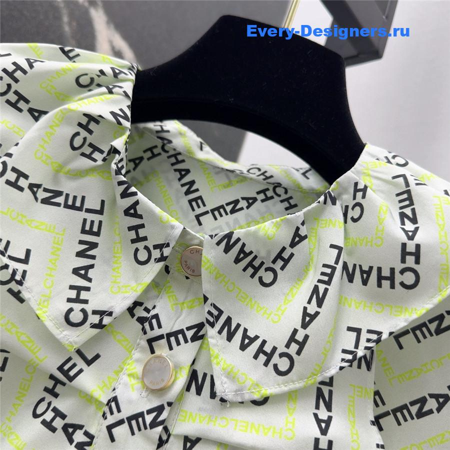 Ch**el logo print silk vest