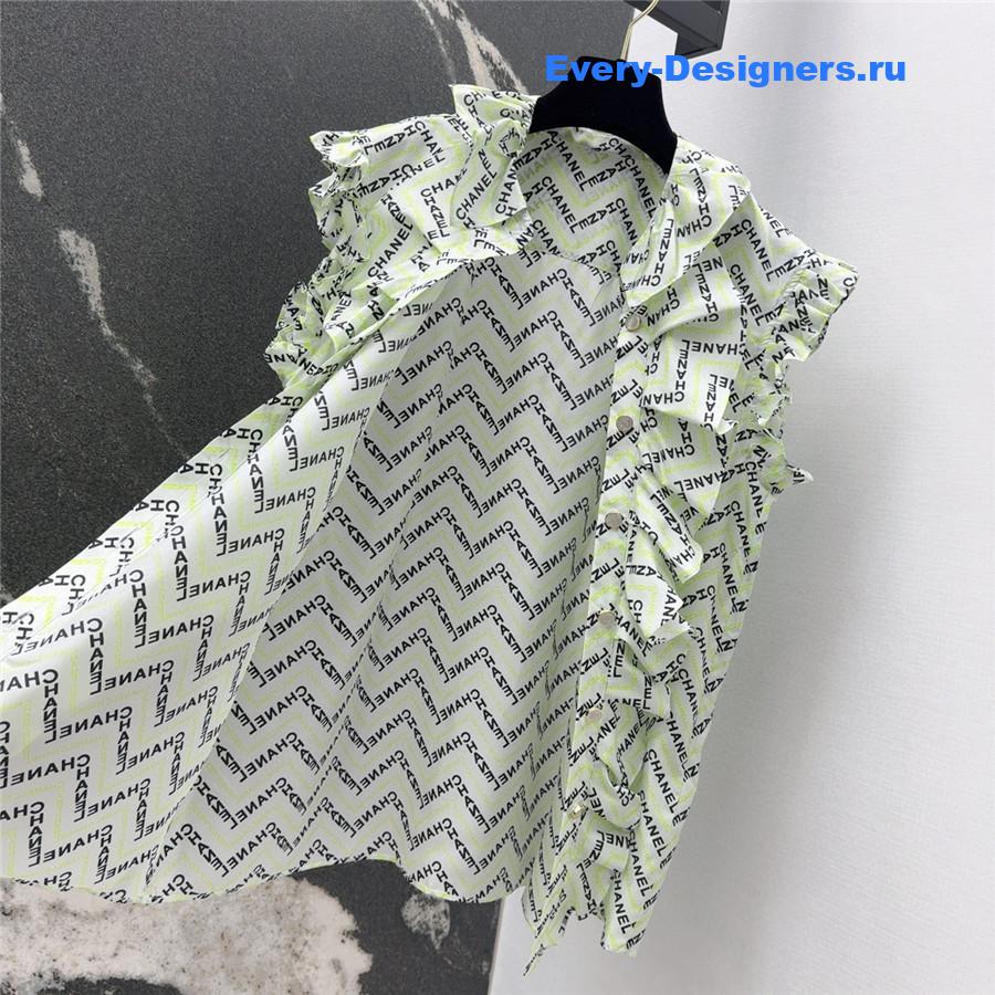 Ch**el logo print silk vest