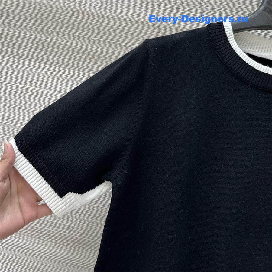 Miu Miu Black Knitted Crew-Neck Sweater