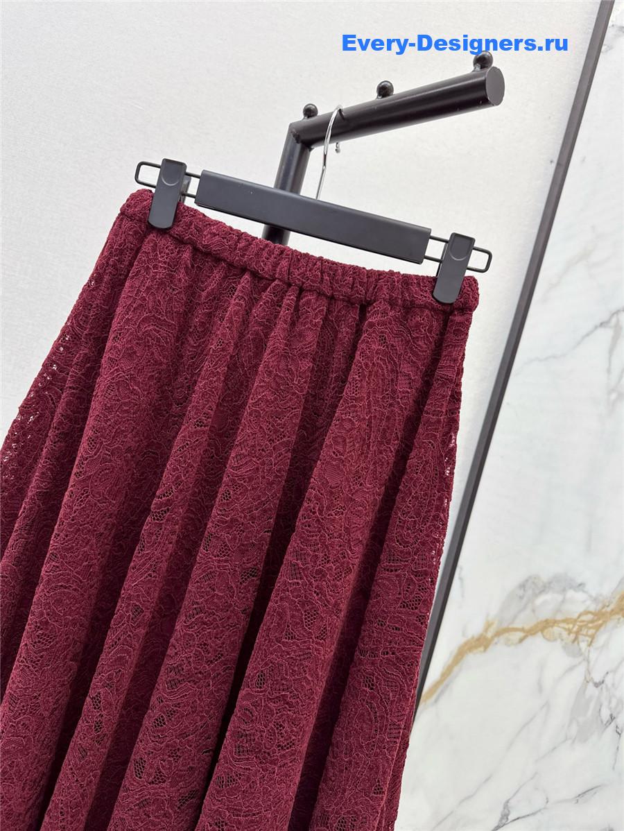 D10r burgundy lace skirt