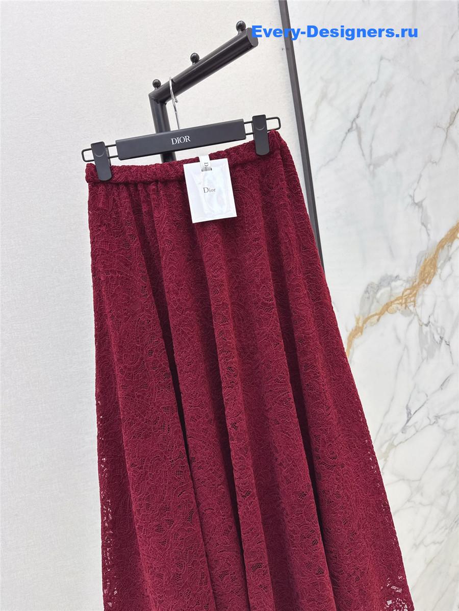 D10r burgundy lace skirt
