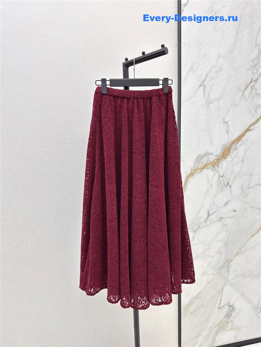 D10r burgundy lace skirt