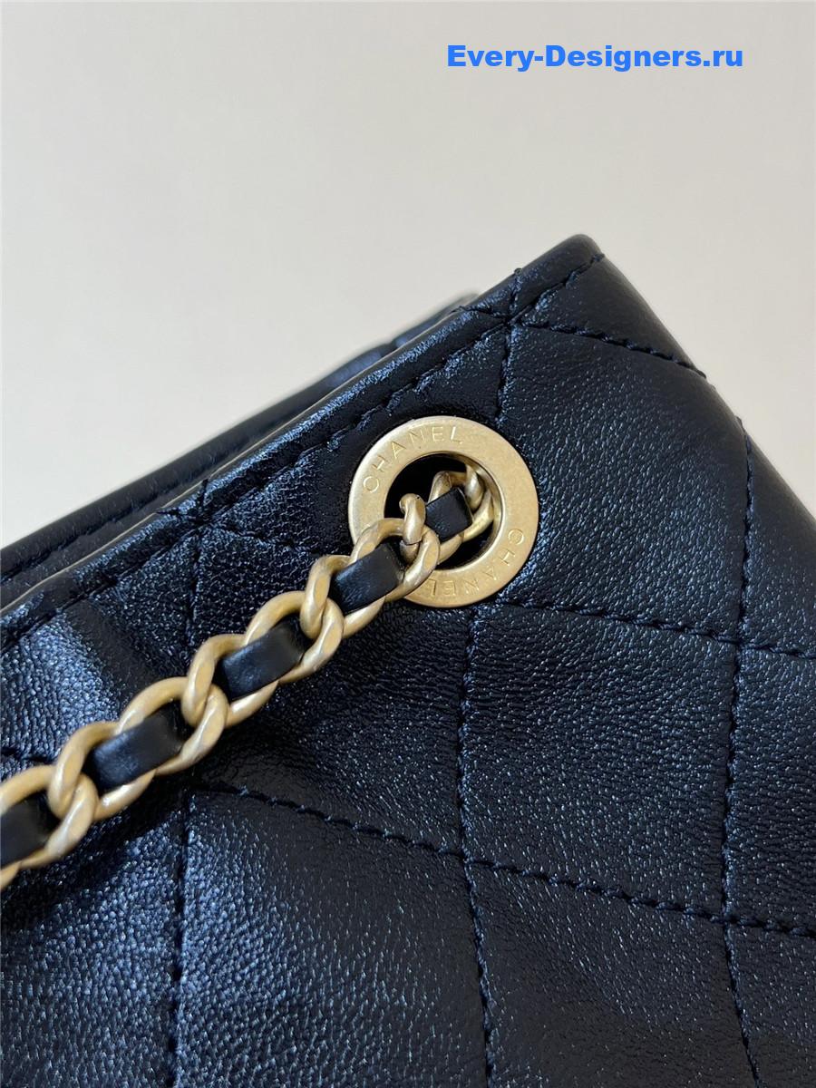 Ch**el black lambskin backpack