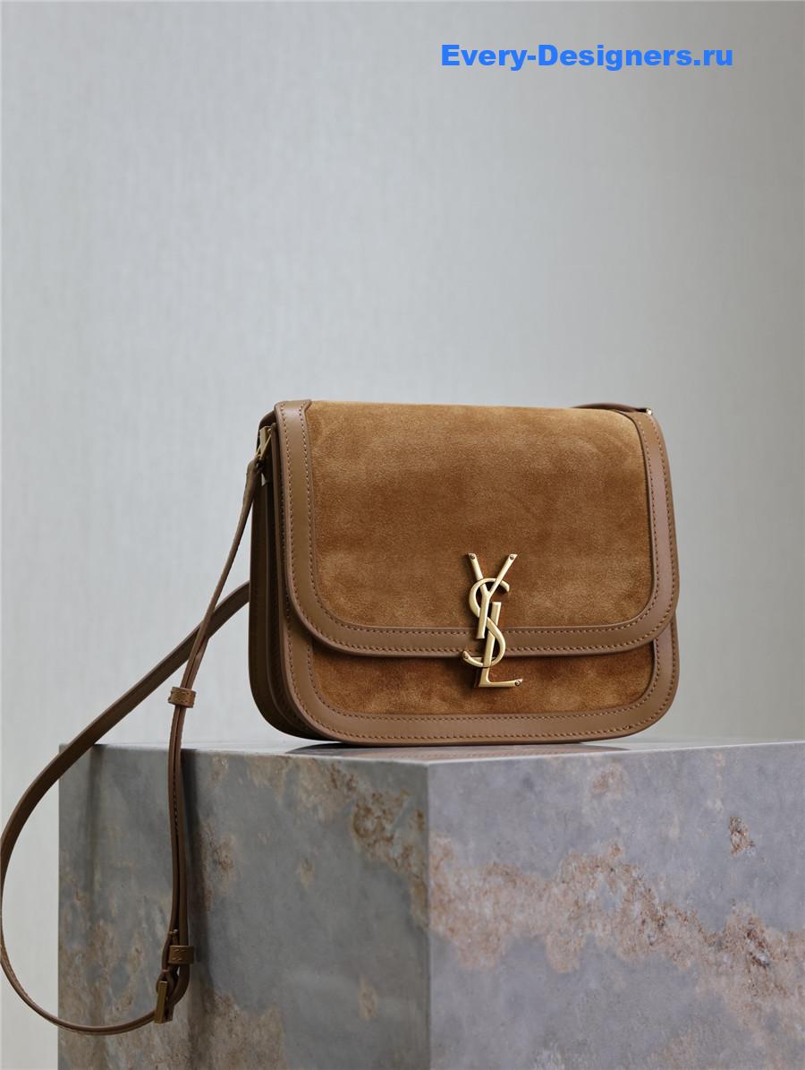 Sa1nt Lau*nt suede solferino satchel brown