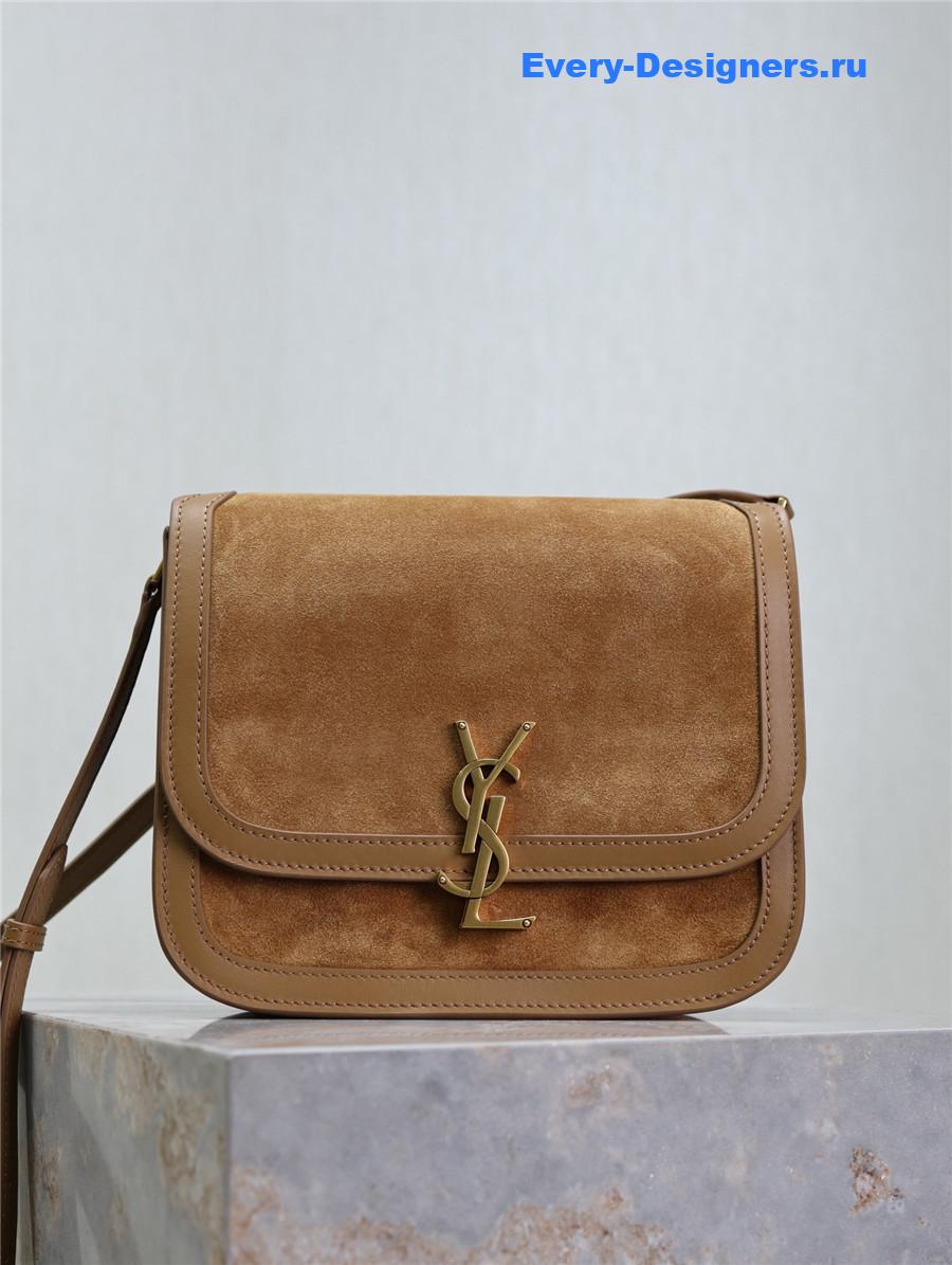Sa1nt Lau*nt suede solferino satchel brown