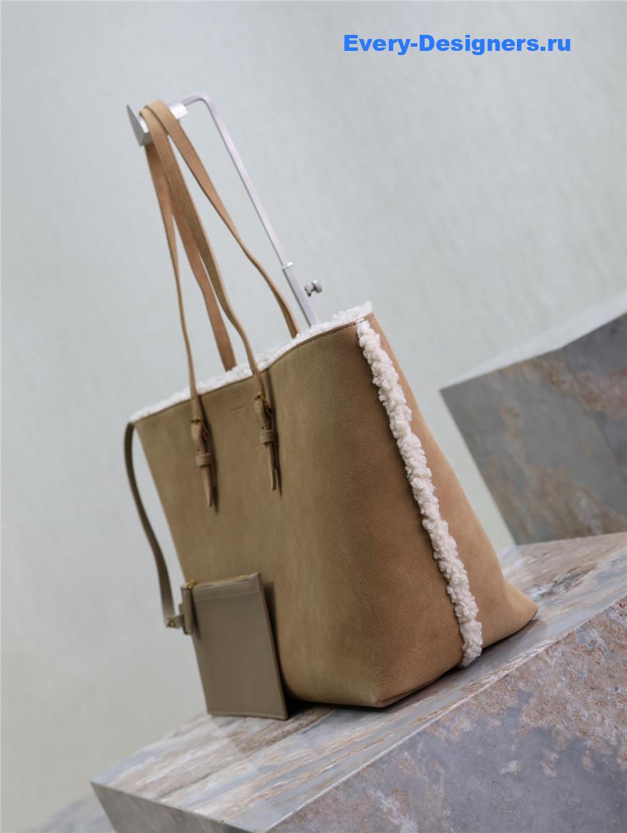 Sa1nt Lau*nt shearling suede tote