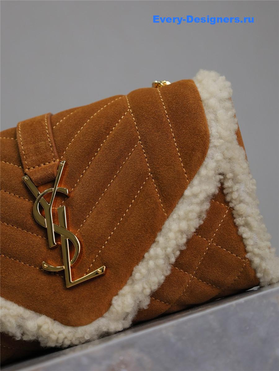 Sa1nt Lau*nt envelope shearling shoulder bag