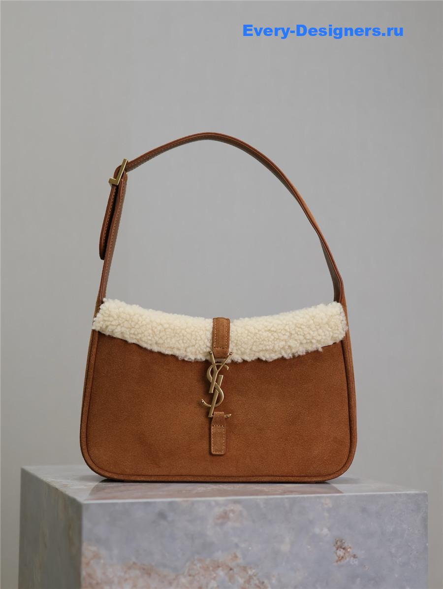 Sa1nt Lau*nt le 5 À 7 shearling hobo bag