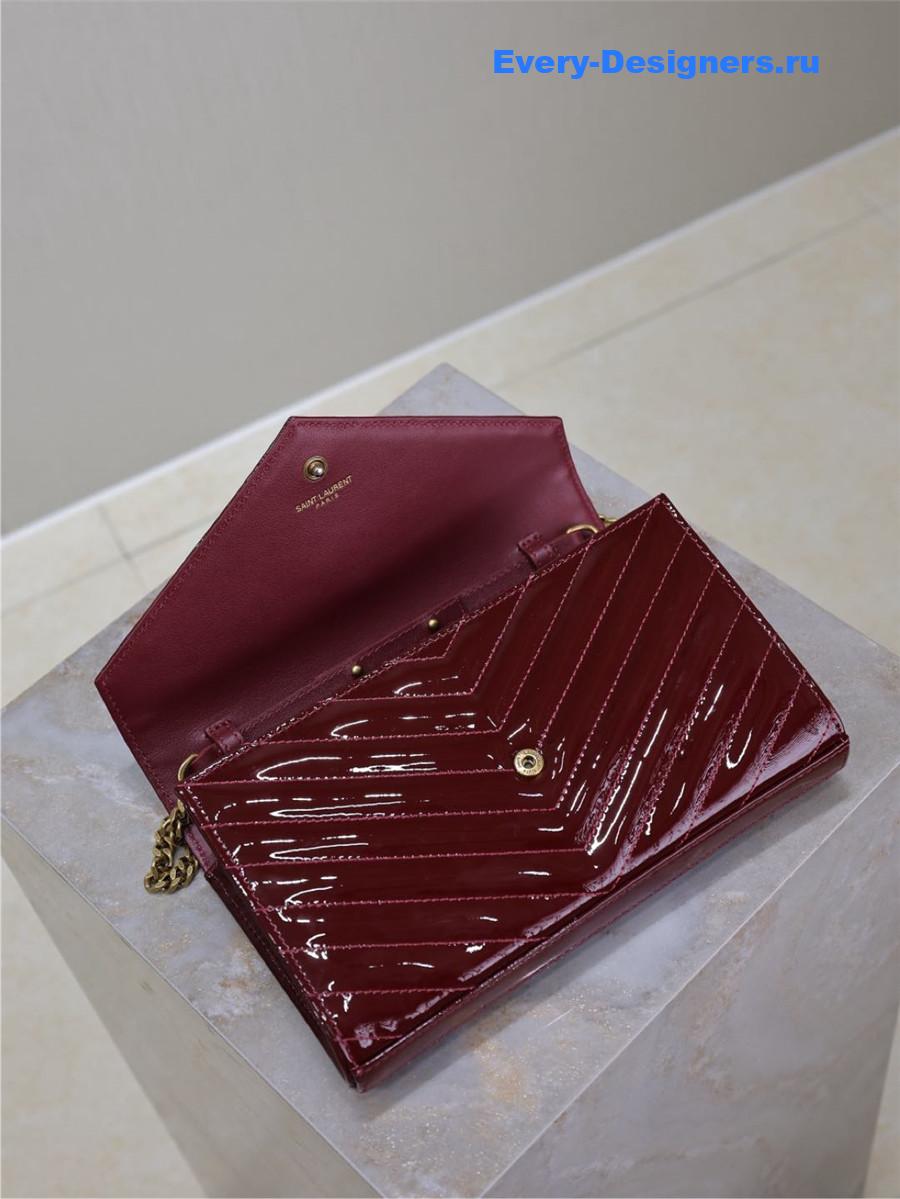 Sa1nt Lau*nt envelope flap wallet in patent leather