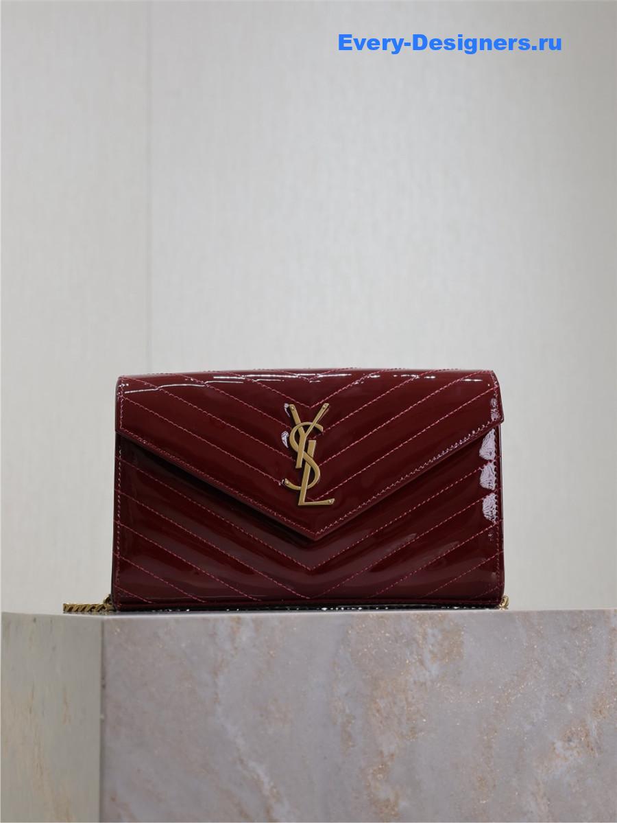 Sa1nt Lau*nt envelope flap wallet in patent leather