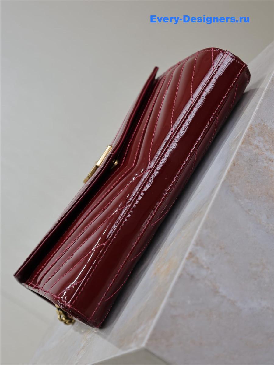 Sa1nt Lau*nt envelope flap wallet in patent leather