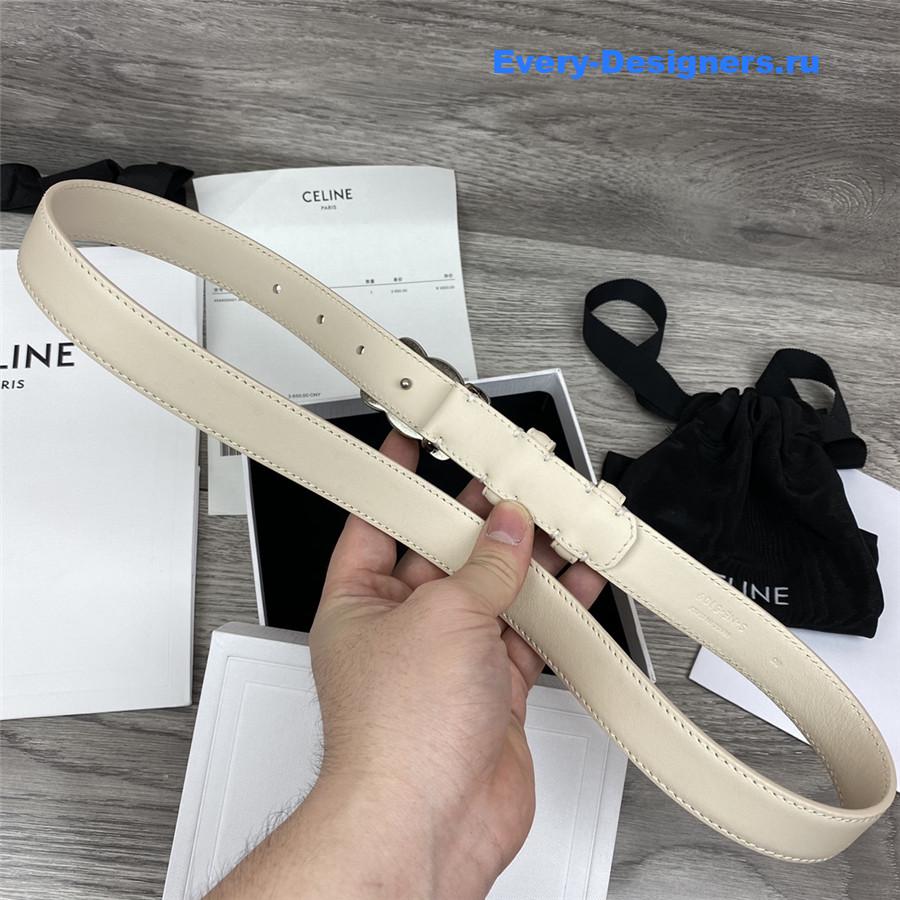 Ce1i*e white leather macadam buckle belt