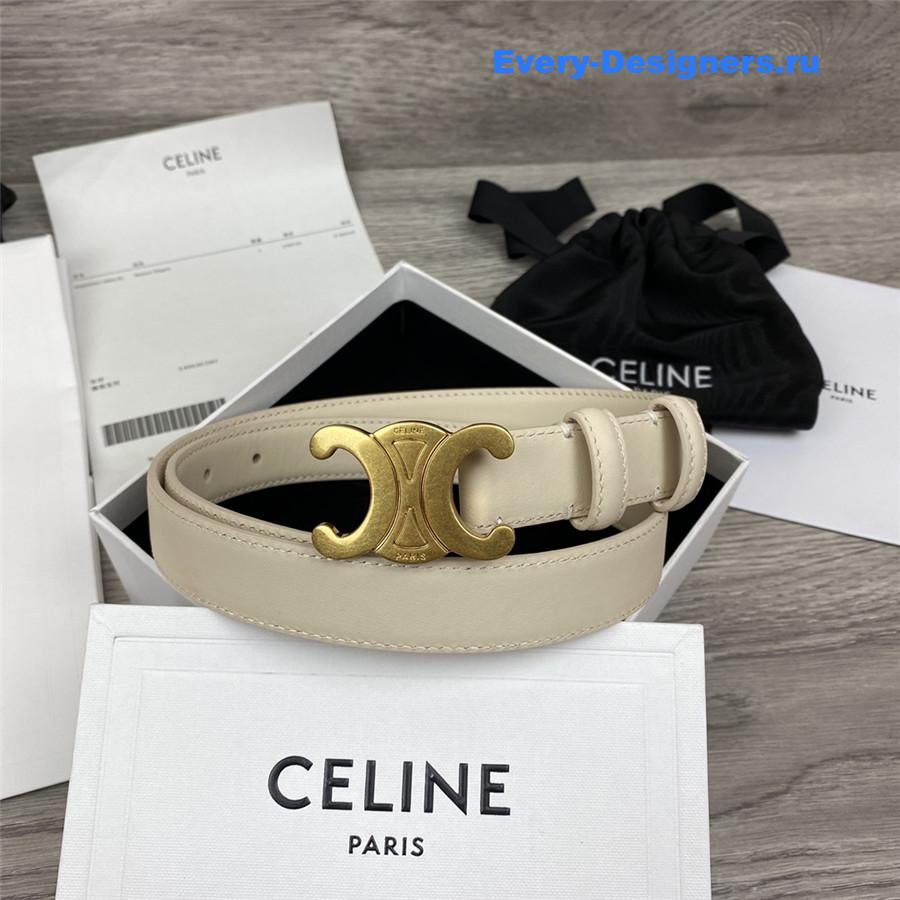 Ce1i*e white leather macadam buckle belt