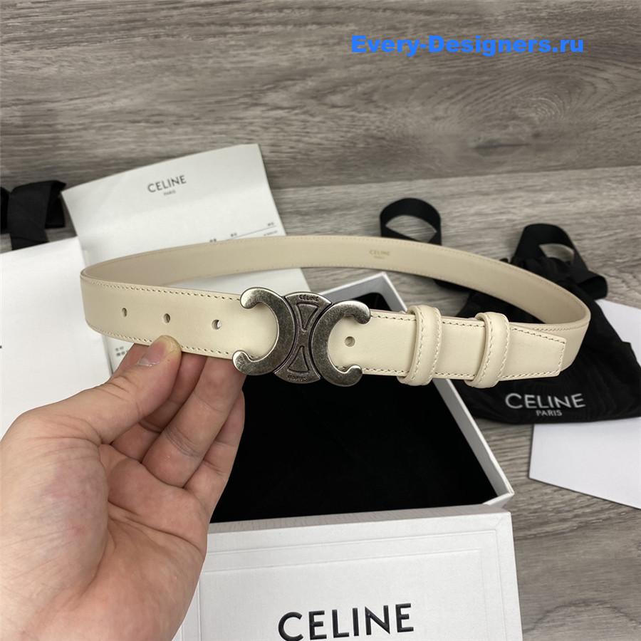 Ce1i*e white leather macadam buckle belt