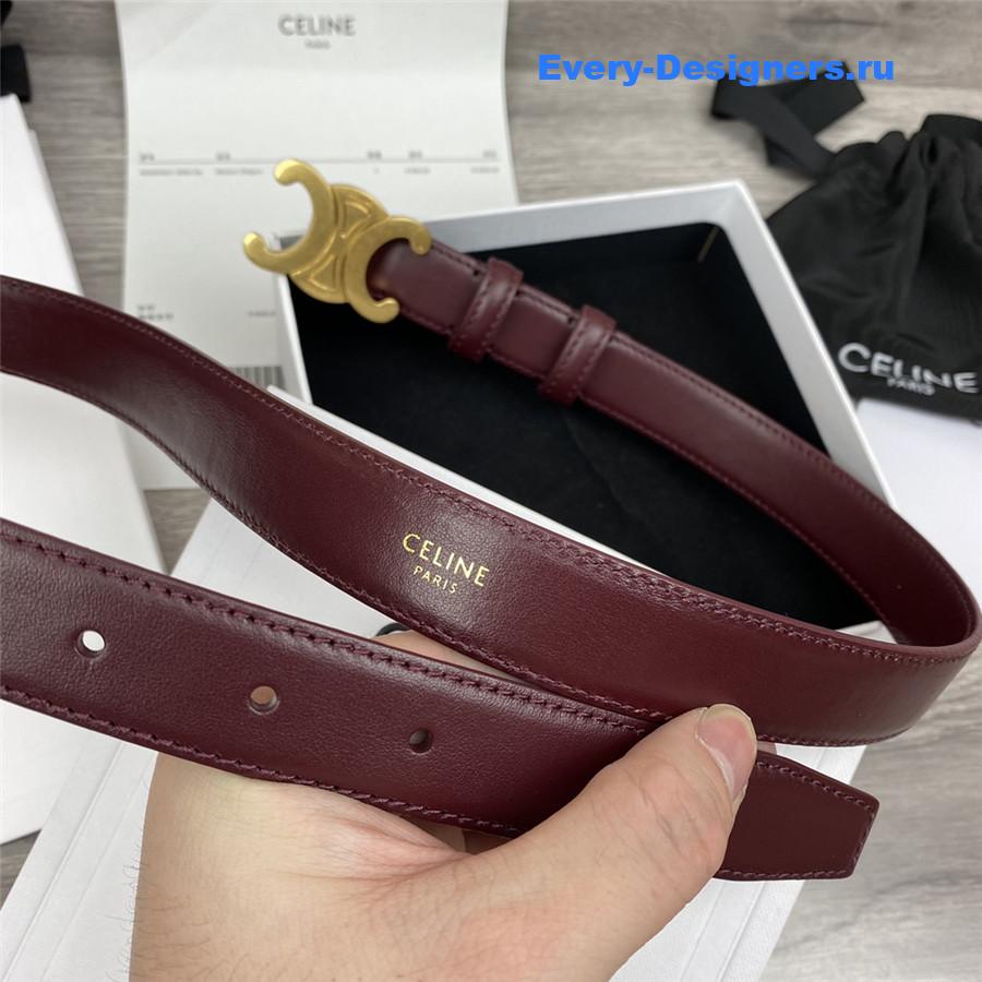 Ce1i*e burgundy leather macadam buckle belt