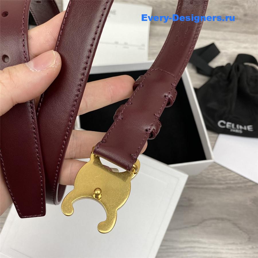 Ce1i*e burgundy leather macadam buckle belt
