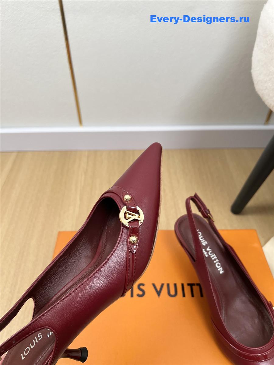 l0vis Vvtt0n archlight slingback pumps in burgundy