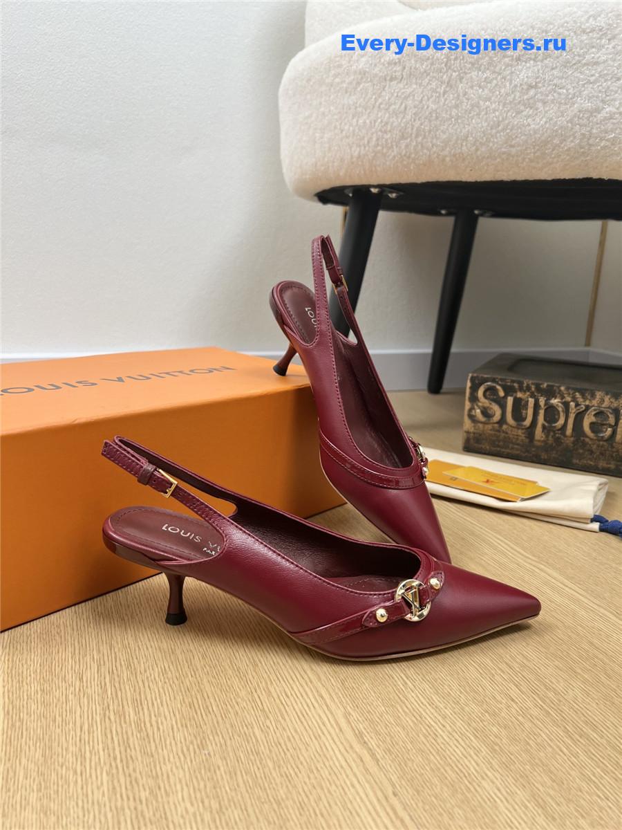 l0vis Vvtt0n archlight slingback pumps in burgundy