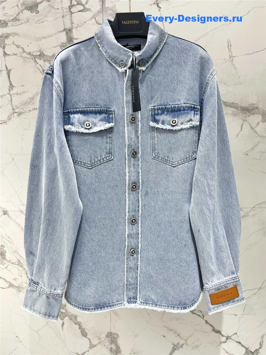 Versace Frayed Denim Overshirt