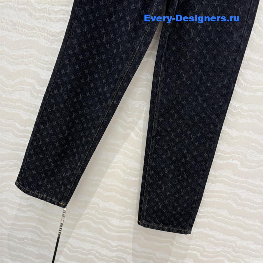 l0vis Vvtt0n monogram print logo jeans