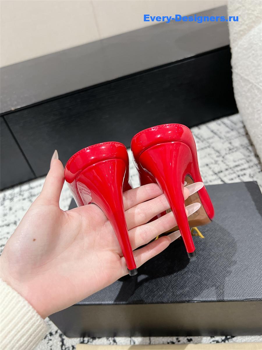 Alaia Red Patent Leather Spike Mules