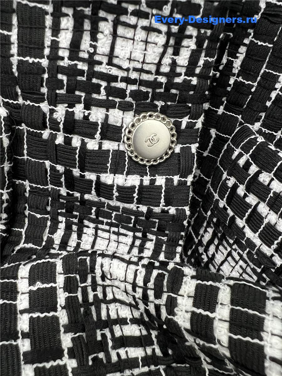 Ch**el tweed stand collar jacket
