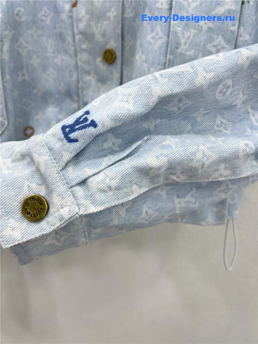 l0vis Vvtt0n monogram hooded denim jacket