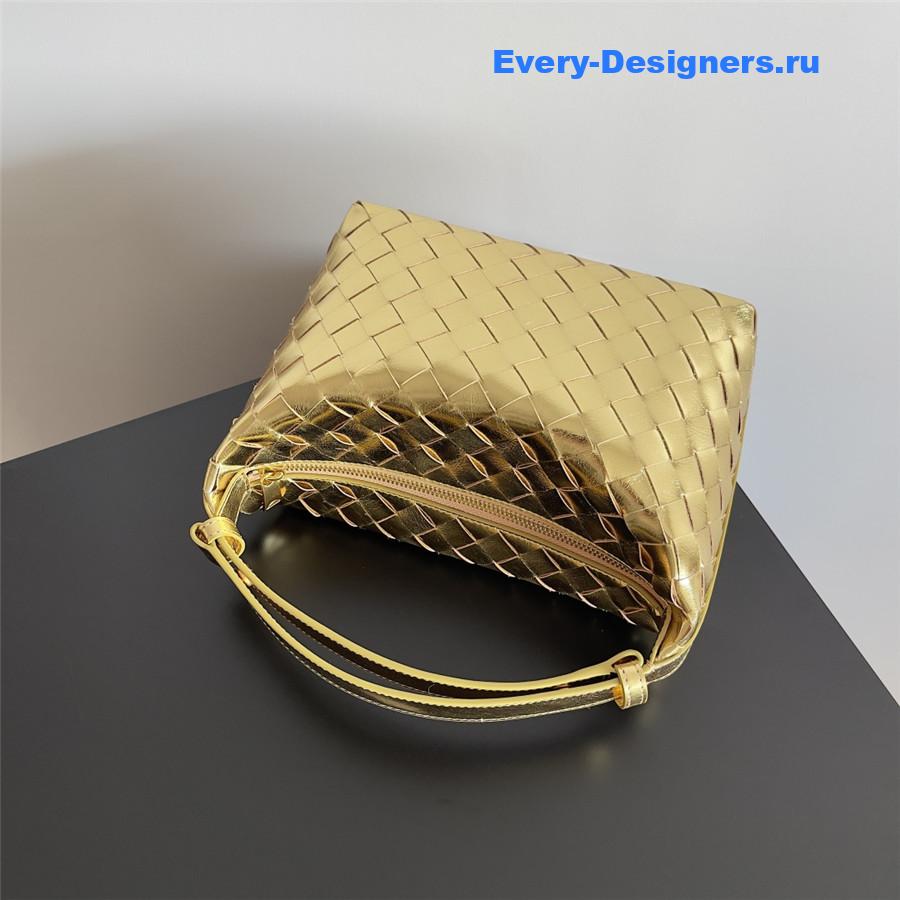 b0tt*ga Ven*ta wallace gold leather shoulder bag