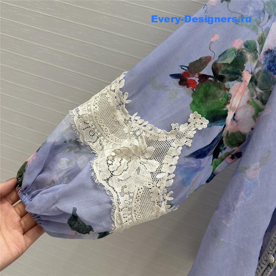 Zimm Ramie Lace Trims Everly Blouse