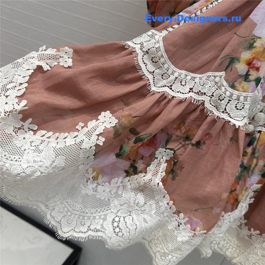 Zimm Everley Lace Trim Mini Dress