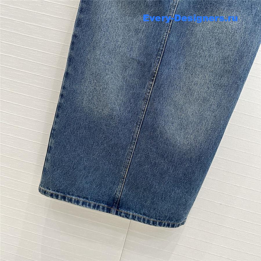 Pra*a blue denim long skirt