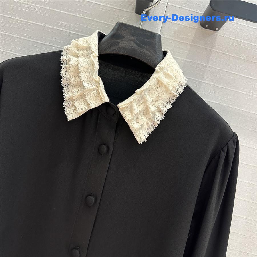 Va1e*ntin0 silk georgette blouse in black