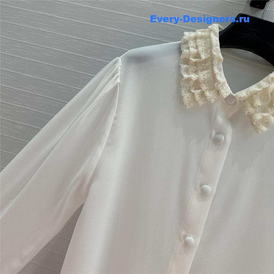 Va1e*ntin0 silk georgette blouse in white