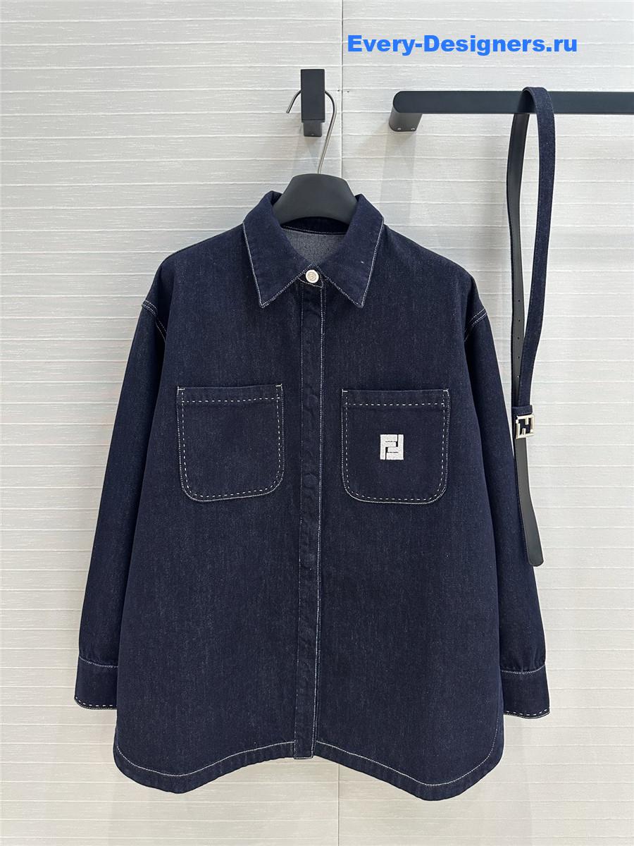 F**di blue lapel jacket denim coat