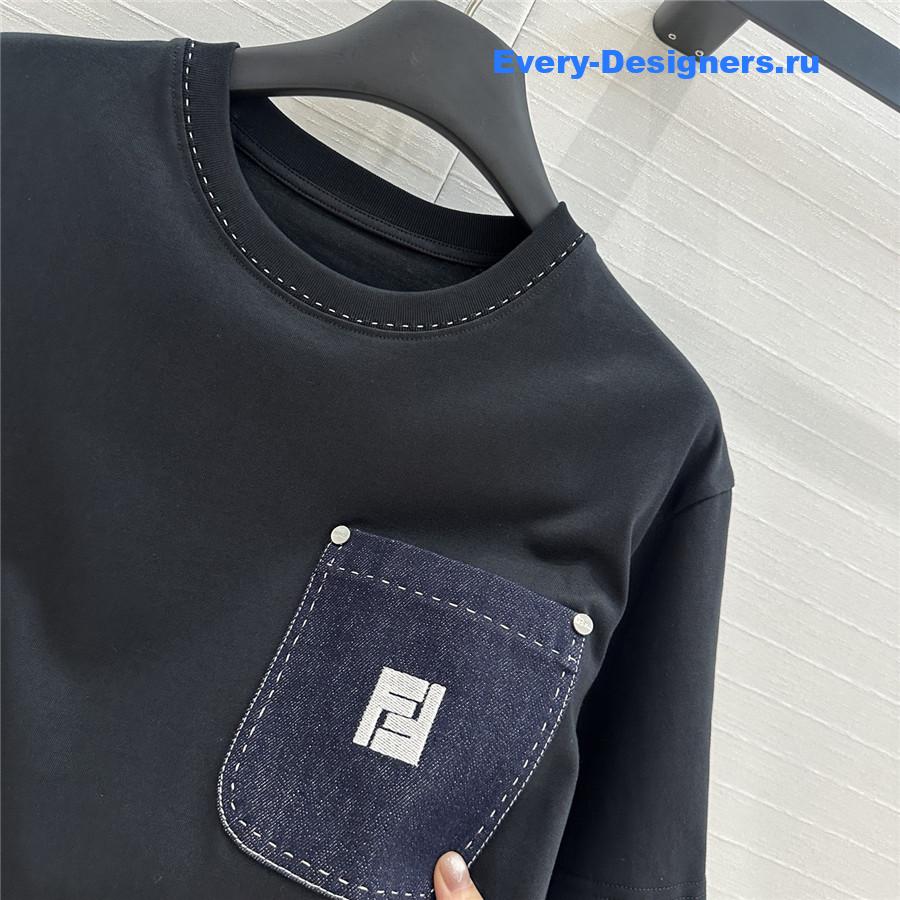 F**di embroidered logo black t-shirt