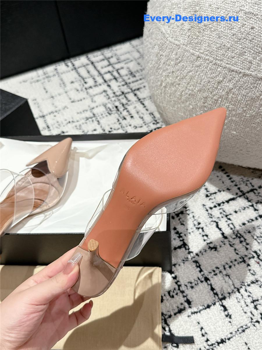 Alaia Cœur Patent Leather and PU Mules