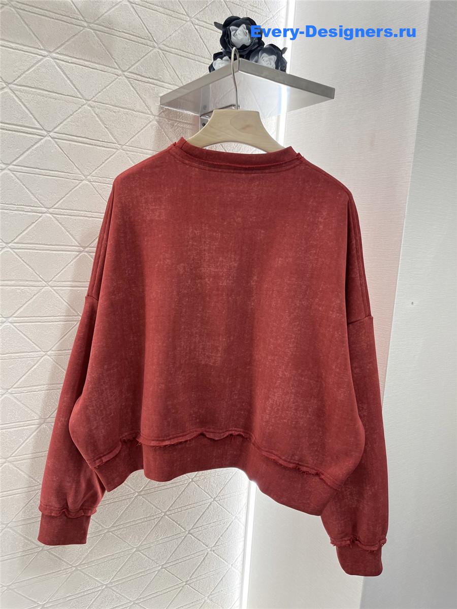 Miu Miu Crew Neck Logo Sweatshirt Set Red