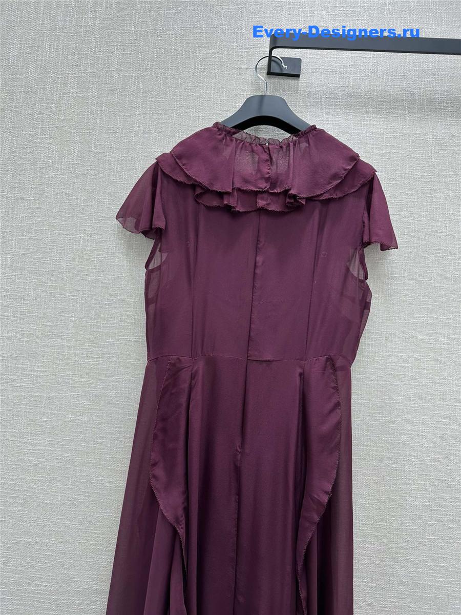 D10r long purple silk dress