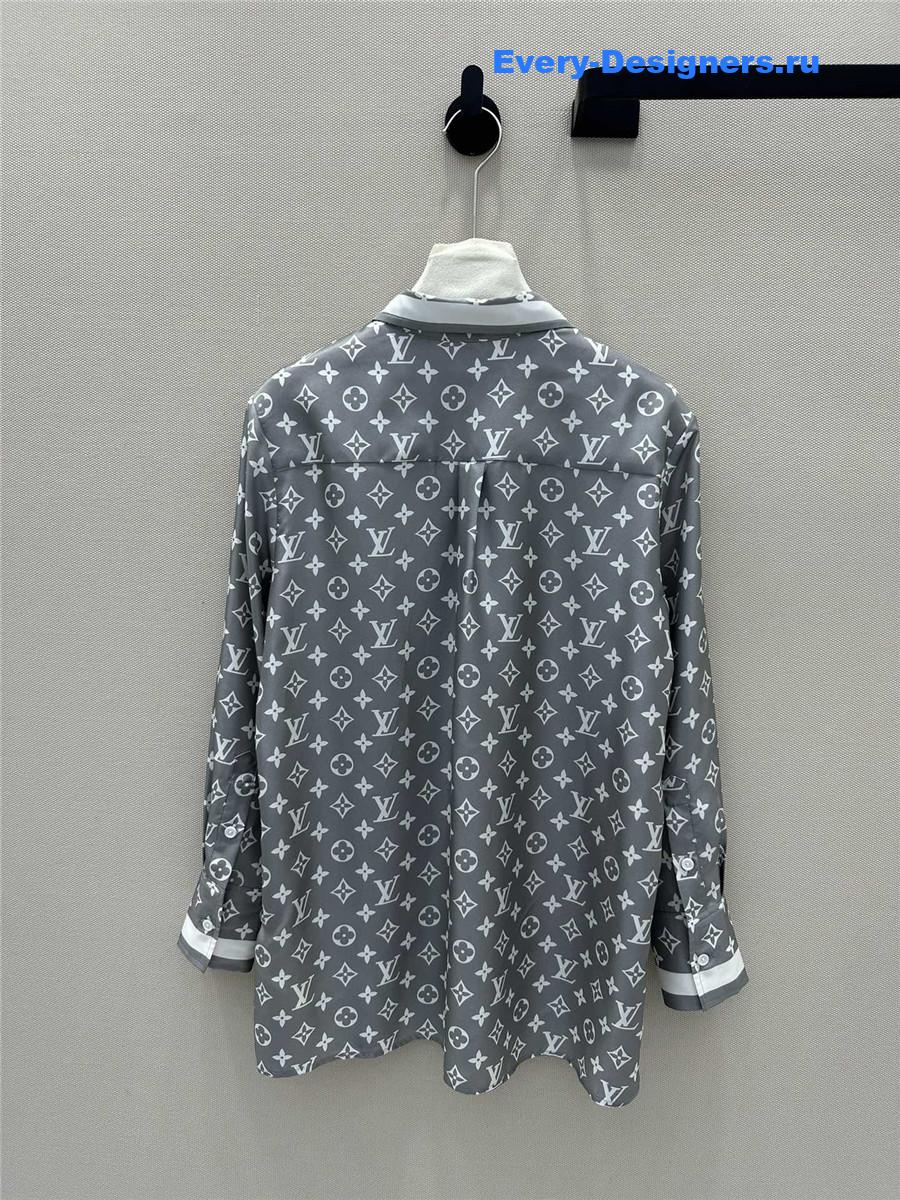 l0vis Vvtt0n lv monogram print silk shirt