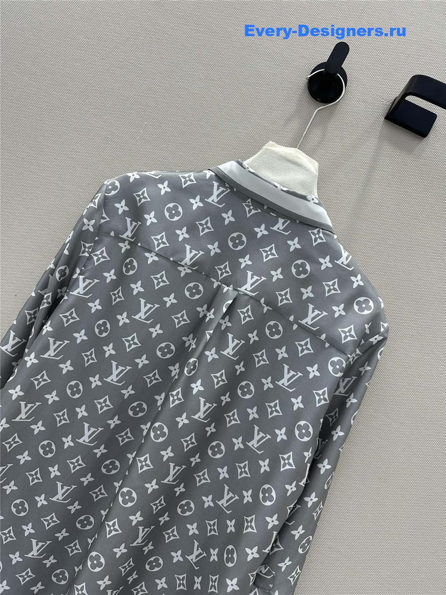 l0vis Vvtt0n lv monogram print silk shirt
