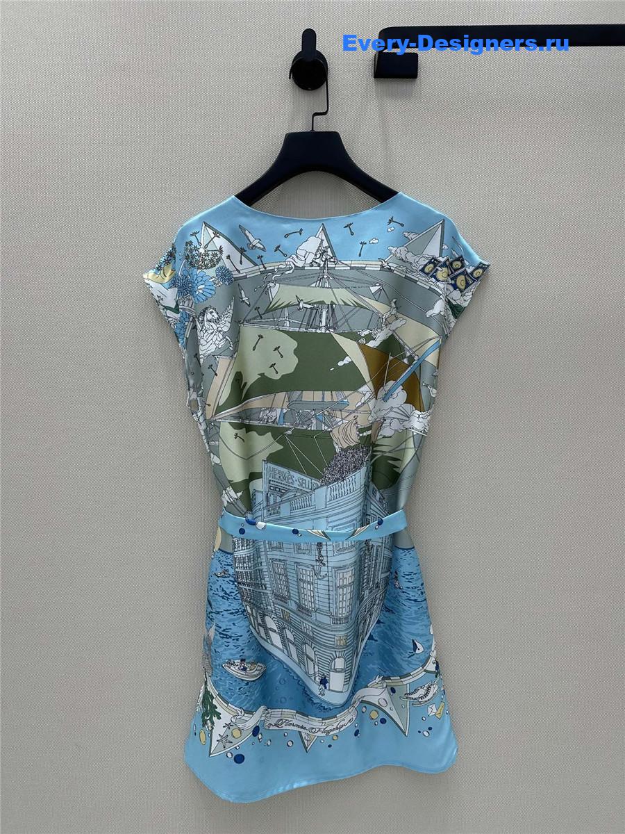 H**me5 printed silk twill dress