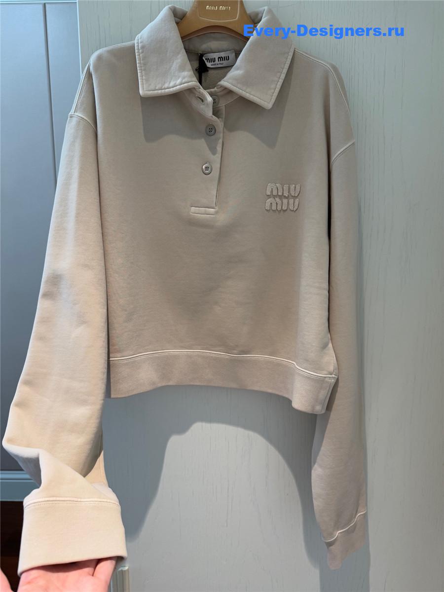 Miu Miu Embroidered Polo Sweatshirt