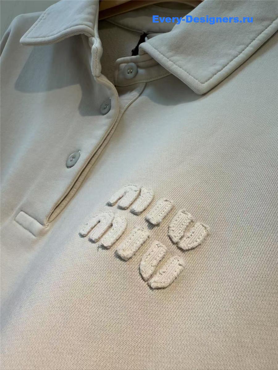 Miu Miu Embroidered Polo Sweatshirt